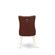 East West Furniture 7-Piece Dining Set in Linen White/Burgundy