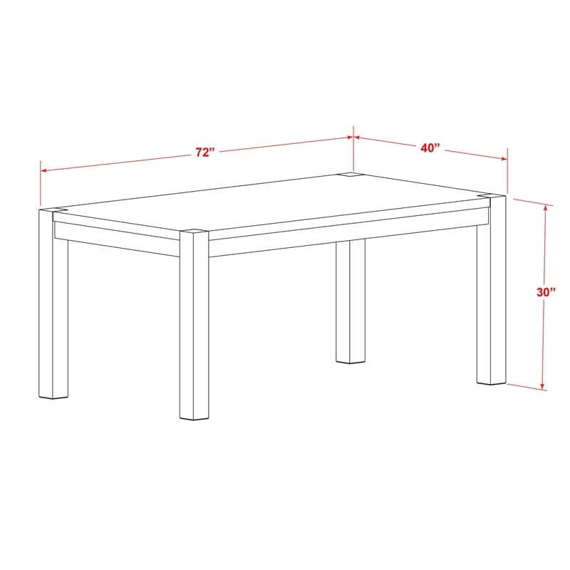East West Furniture 7-Piece Dining Set in Beige Red/Distressed Jacobean