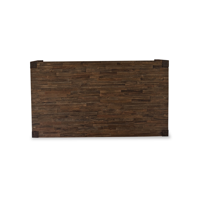 East West Furniture 7-Piece Dining Table Set in Burgundy/Distressed Jacobean