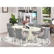 East West Furniture 7-Piece Kitchen Table Set in Linen White/Light Gray
