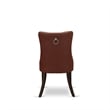 East West Furniture 7-Piece Dining Table Set in Distressed Jacobean/Burgundy