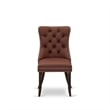 East West Furniture 7-Piece Dining Table Set in Distressed Jacobean/Burgundy