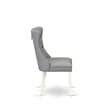 East West Furniture 7-Piece Dining Room Set in Linen White/Light Gray