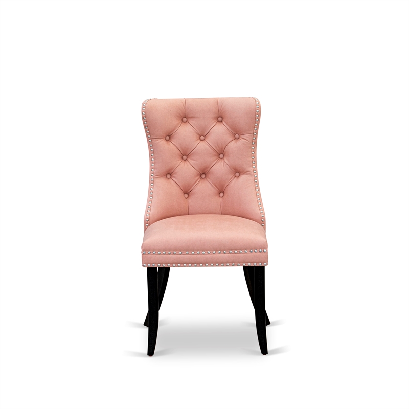 East West Furniture 7-Piece Dining Set in Black/Beige Red