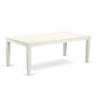 East West Furniture 7-Piece Dining Room Set in Linen White/Navy Blue