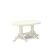 East West Furniture 7-Piece Dining Table Set in Linen White/Light Beige