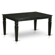 East West Furniture 7-Piece Kitchen Table Set in Black/Dark Navy Blue