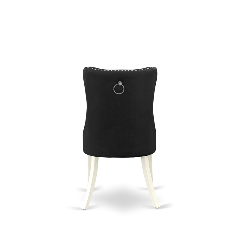 East West Furniture 9-Piece Dinette Set in Linen White/Dark Gray