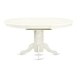 East West Furniture 7-Piece Dining Table Set in Linen White/Navy Blue