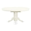 East West Furniture 7-Piece Dining Table Set in Linen White/Navy Blue