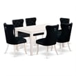East West Furniture 7-Piece Dinette Set in Linen White/Black