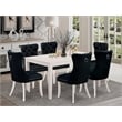 East West Furniture 7-Piece Dinette Set in Linen White/Black