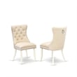 East West Furniture 7-Piece Dining Room Set in Linen White/Light Beige