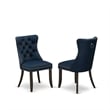 East West Furniture 9-Piece Dining Set in Distressed Jacobean/Navy Blue