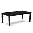 East West Furniture 9-Piece Dinette Set in Black/Navy Blue