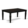 East West Furniture 9-Piece Dining Table Set in Black/Dark Navy Blue