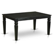 East West Furniture 9-Piece Dining Table Set in Black/Dark Navy Blue