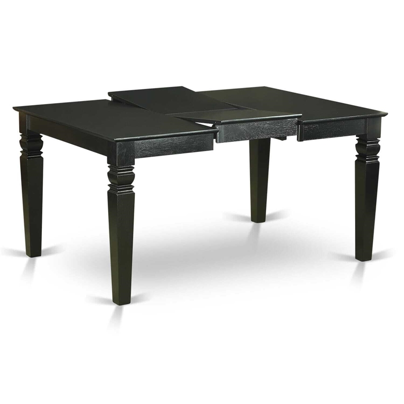 East West Furniture 9-Piece Dining Table Set in Black/Dark Navy Blue