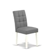 East West Furniture 7-Piece Dining Room Set in Linen White/Platinum Gray