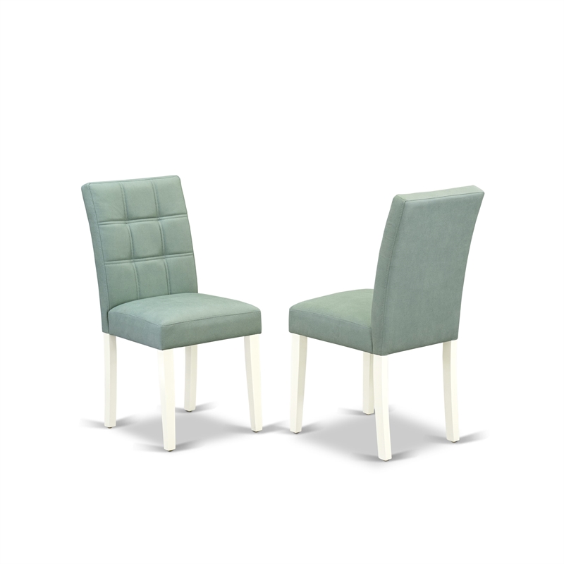 East West Furniture 7-Piece Dinette Set in Linen White/Willow Green