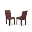 East West Furniture 7-Piece Kitchen Table Set in Mahogany/Burgundy
