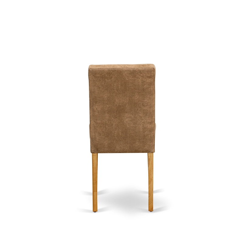 East West Furniture 7-Piece Dinette Set in Oak/Brown Textured