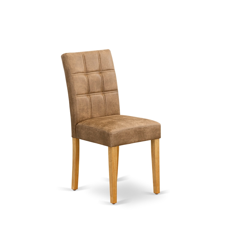 East West Furniture 7-Piece Dinette Set in Oak/Brown Textured