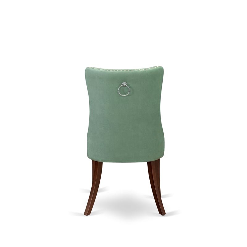 East West Furniture 9-Piece Dining Set in Mahogany/Willow Green