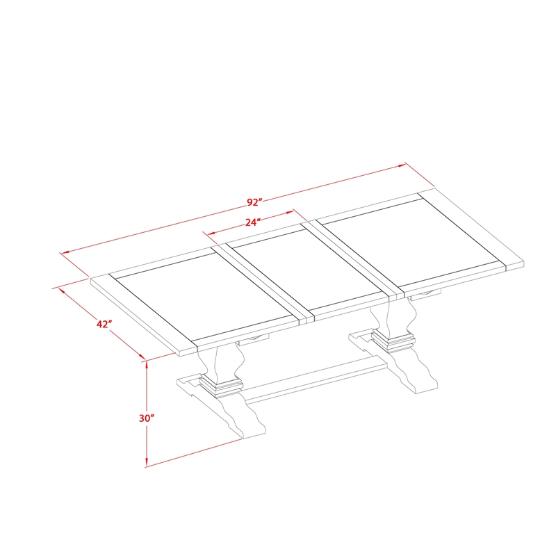 East West Furniture 9-Piece Kitchen Set in Willow Green/Distressed Jacobean