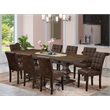 East West Furniture 9-Piece Dining Set in Distressed Jacobean/Black Textured