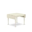 East West Furniture 3-Piece Dining Table Set in Linen White/Light Gray