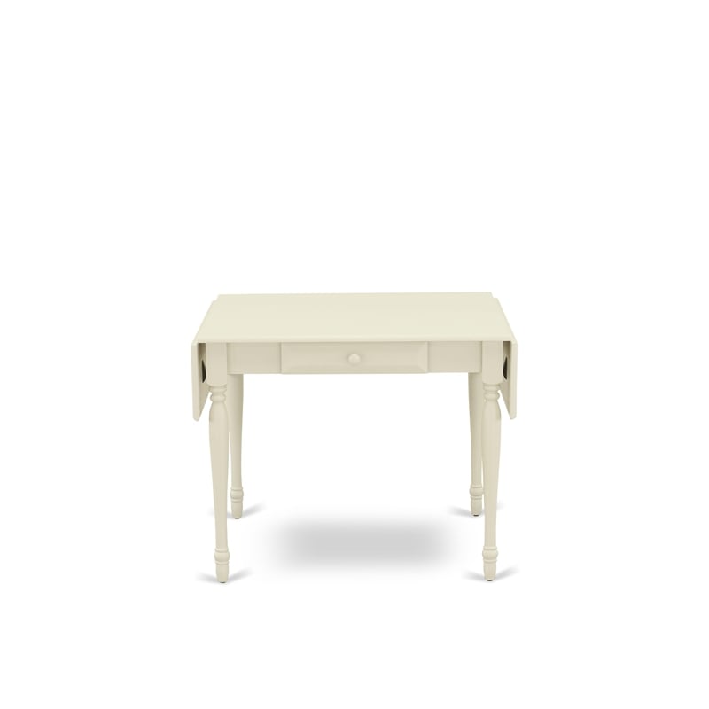 East West Furniture 3-Piece Dining Table Set in Linen White/Light Gray