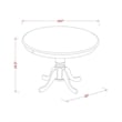 East West Furniture 3-Piece Dining Set in Mahogany/Light Beige