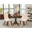 East West Furniture 3-Piece Dining Set in Mahogany/Light Beige