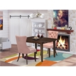 East West Furniture 3-Piece Dining Set in Mahogany/Beige Red