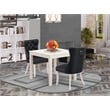 East West Furniture 3-Piece Dinette Set in Linen White/Dark Gray