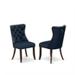 East West Furniture 3-Piece Dining Set in Mahogany/Navy Blue
