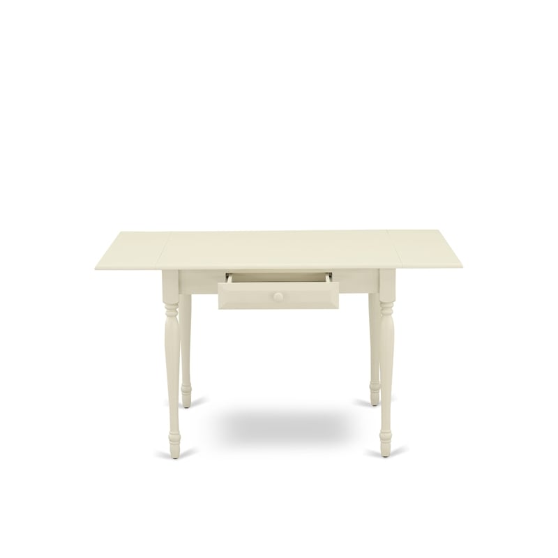 East West Furniture 3-Piece Dining Room Set in Linen White/Willow Green