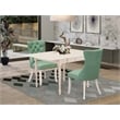 East West Furniture 3-Piece Dining Room Set in Linen White/Willow Green