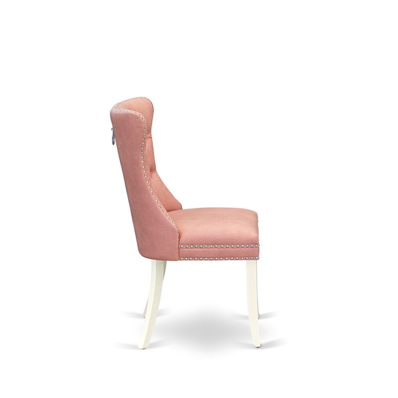 East West Furniture 3-Piece Dinette Set in Linen White/Beige Red