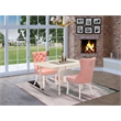 East West Furniture 3-Piece Dinette Set in Linen White/Beige Red