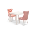 East West Furniture 3-Piece Dining Table Set  in Linen White/Beige Red