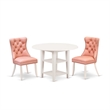 East West Furniture 3-Piece Dining Table Set in Linen White/Beige Red