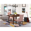 East West Furniture 3-Piece Dining Table Set in Mahogany/Beige Red
