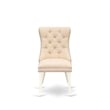 East West Furniture 3-Piece Dining Table Set in Linen White/Light Beige