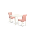 East West Furniture 3-Piece Dinette Set in Linen White/Beige Red
