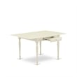 East West Furniture 3-Piece Dining Table Set  in Linen White/Willow Green