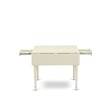 East West Furniture 3-Piece Dining Table Set  in Linen White/Willow Green