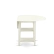 East West Furniture 3-Piece Modern Dining Table Set in Linen White/Willow Green