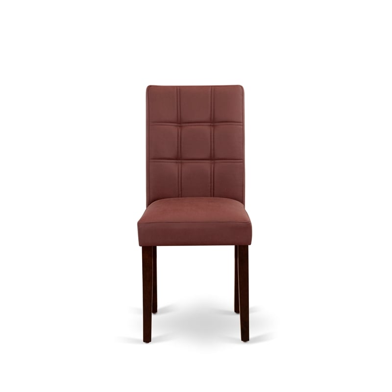 East West Furniture 3-Piece Dining Table Set in Mahogany/Burgundy